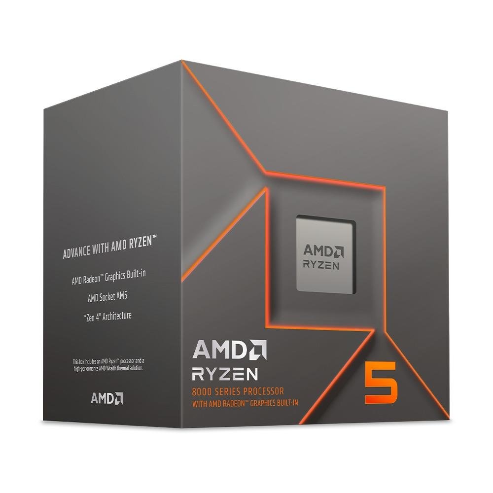 Processador AMD Ryzen 5 8600G, 4.3 GHz (5.0GHz Max Turbo), Cache 6MB, 6 Núcleos, 12 Threads, AM5, Vídeo Integrado - 100-100001237BOX