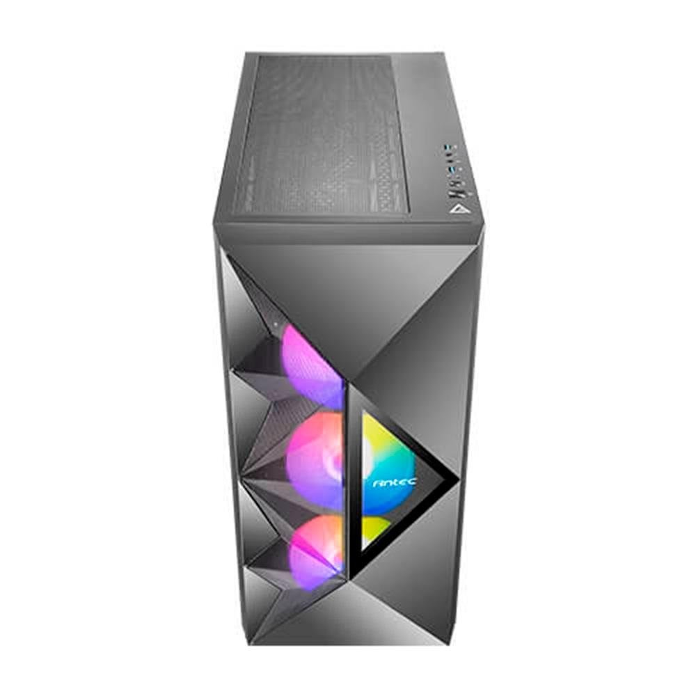 Gabinete Gamer Antec DF800 FLUX, Mid Tower, ATX, Lateral em Vidro Temperado, 3 Coolers Fans ARGB, Preto - DF800 Gabinete Gamer Antec DF800 FLUX, Mid Tower, ATX, Lateral em Vidro Temperado, 3 Coolers Fans ARGB, Preto - DF800