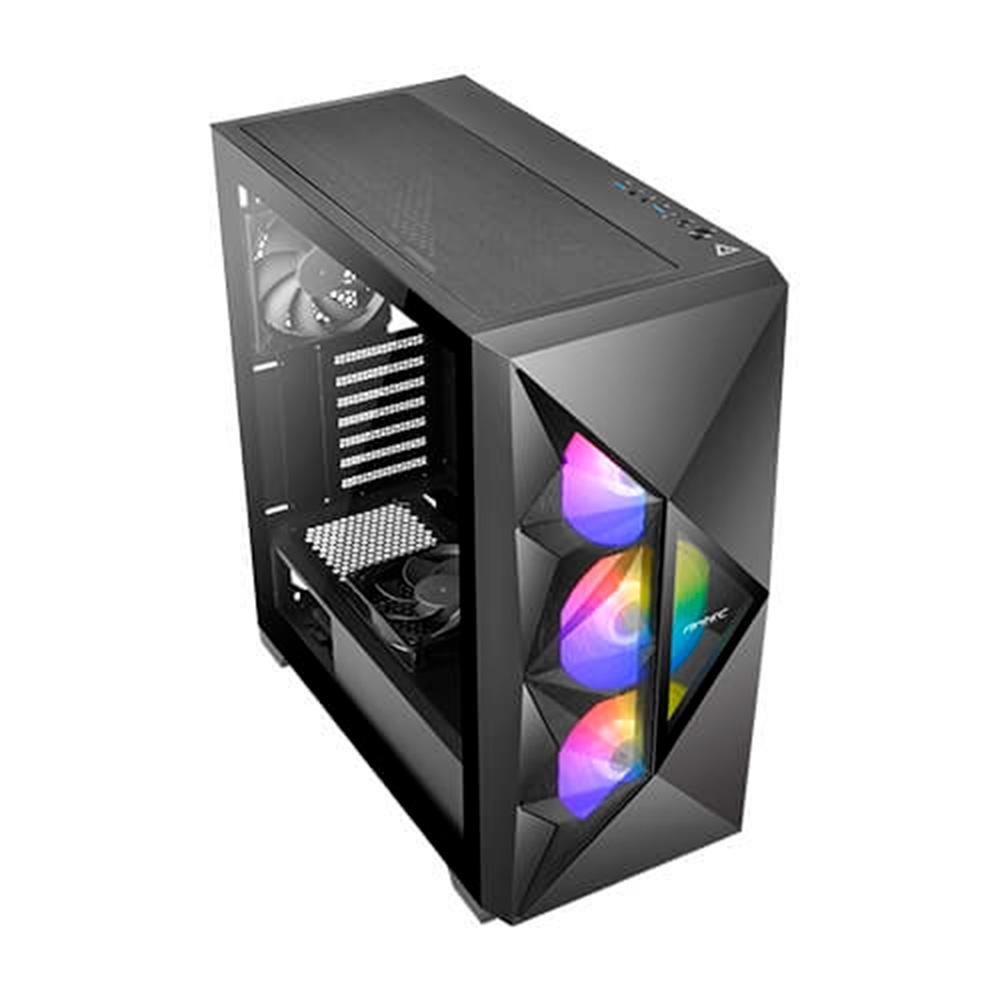 Gabinete Gamer Antec DF800 FLUX, Mid Tower, ATX, Lateral em Vidro Temperado, 3 Coolers Fans ARGB, Preto - DF800 Gabinete Gamer Antec DF800 FLUX, Mid Tower, ATX, Lateral em Vidro Temperado, 3 Coolers Fans ARGB, Preto - DF800