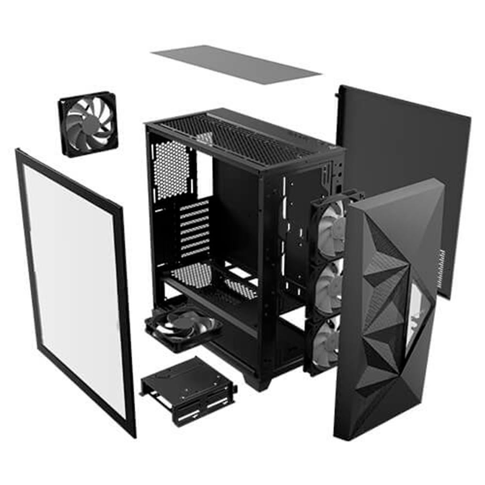 Gabinete Gamer Antec DF800 FLUX, Mid Tower, ATX, Lateral em Vidro Temperado, 3 Coolers Fans ARGB, Preto - DF800 Gabinete Gamer Antec DF800 FLUX, Mid Tower, ATX, Lateral em Vidro Temperado, 3 Coolers Fans ARGB, Preto - DF800