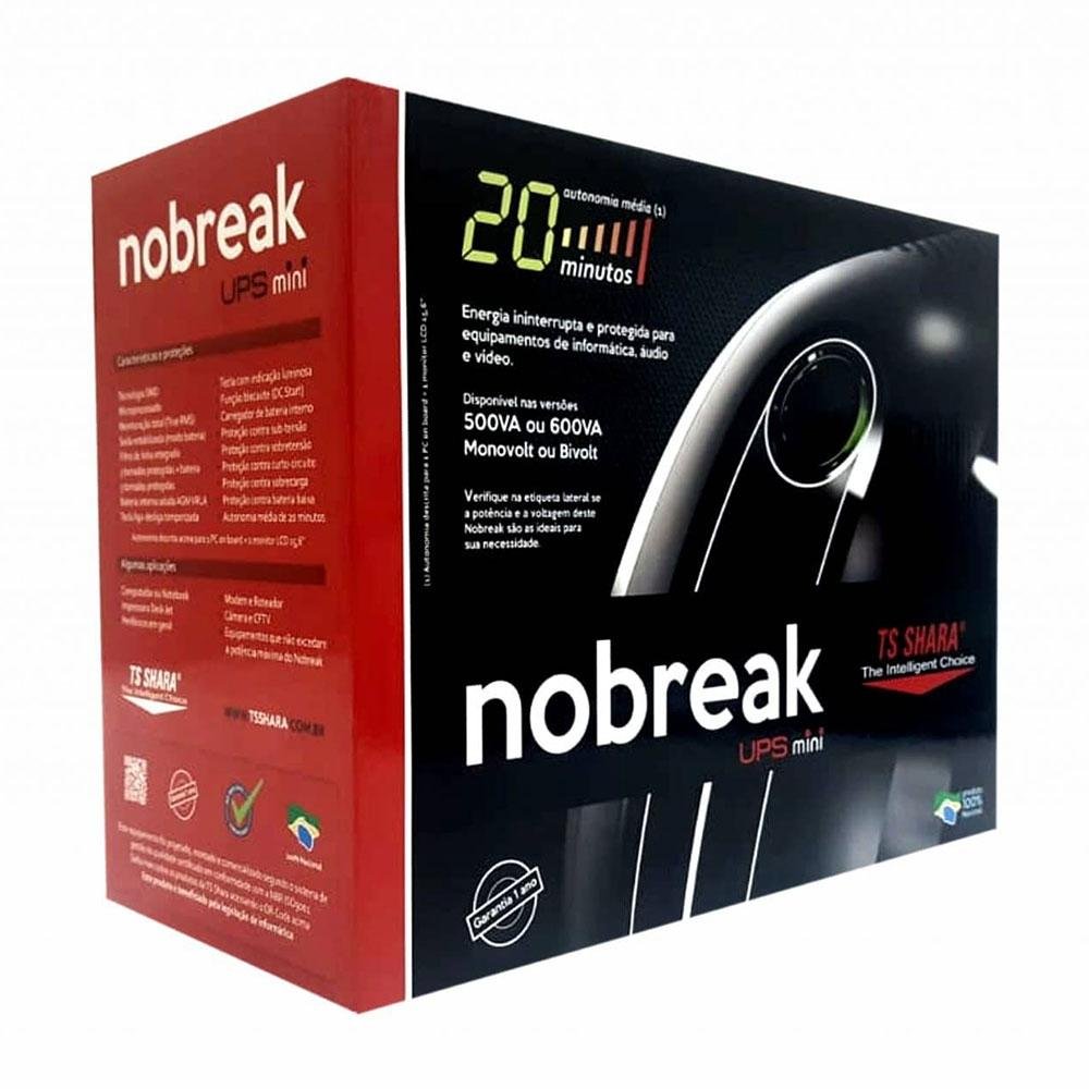 Nobreak TS Shara UPS Mini, 600VA, Bivolt 115/220V e Saída de 115V, com 6 Tomadas de Saída e 20 Minutos de Autonomia - 4003 Nobreak TS Shara UPS Mini, 600VA, Bivolt 115/220V e Saída de 115V, com 6 Tomadas de Saída e 20 Minutos de Autonomia - 4003