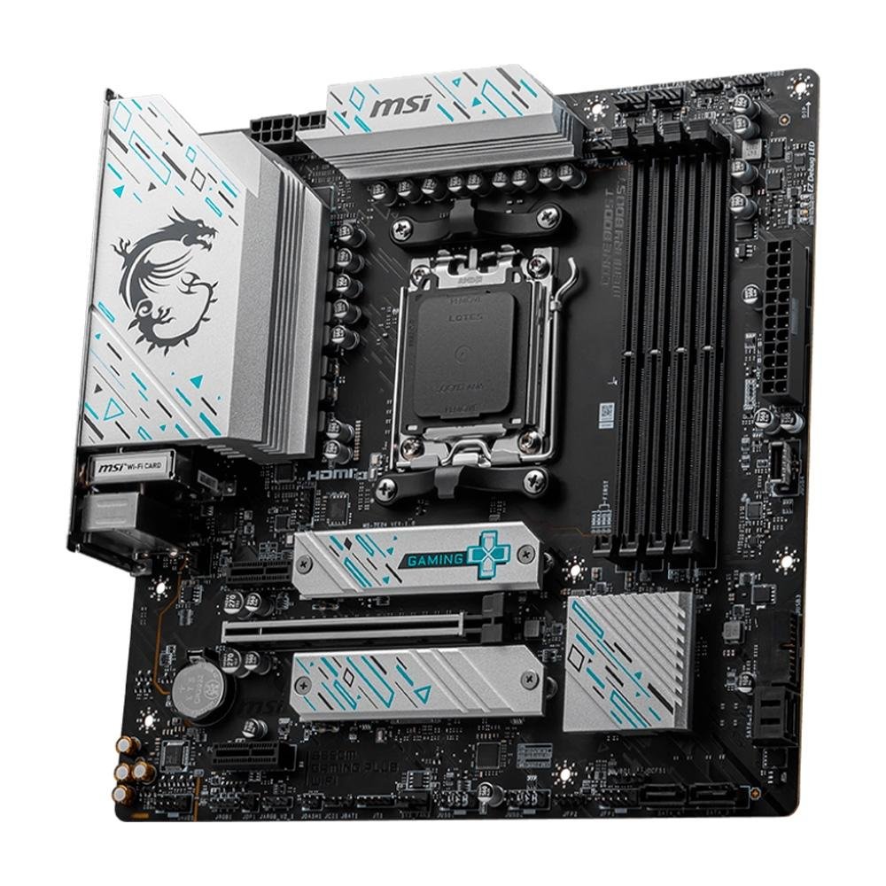 Placa-Mãe MSI B650M Gaming Plus, AMD AM5, M-ATX, DDR5, Wi-Fi, Preto - B650M GAMING PLUS WIFI