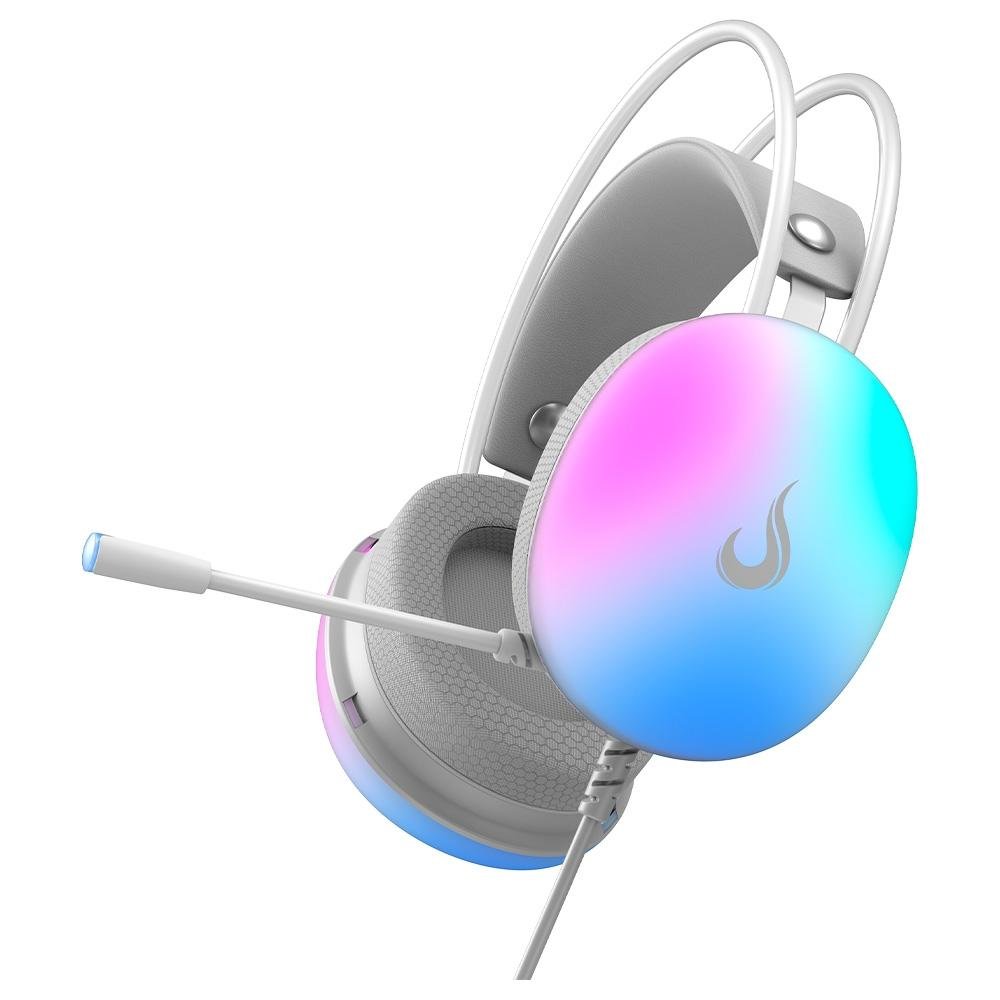 Headset Gamer Rise Mode Moom, Rainbow, Driver 50mm, USB e P2, Branco - RM-HS-M-W Headset Gamer Rise Mode Moom, Rainbow, Driver 50mm, USB e P2, Branco - RM-HS-M-W