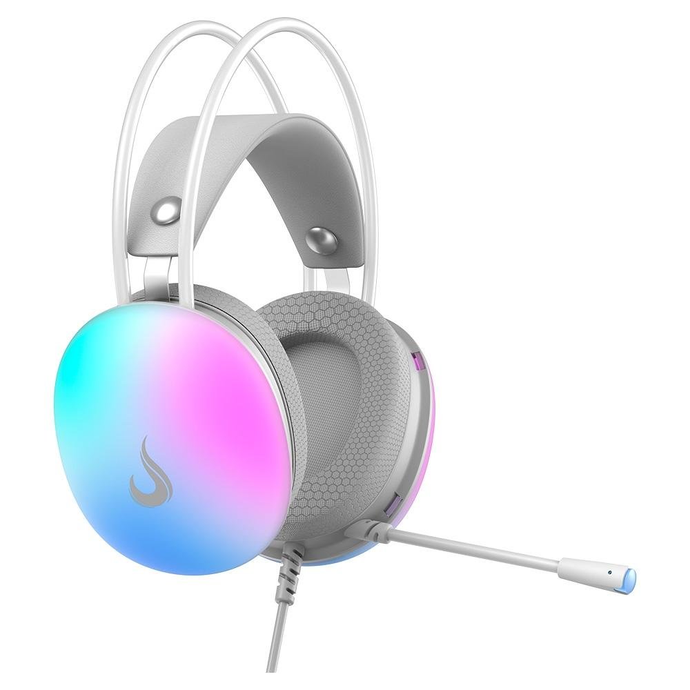 Headset Gamer Rise Mode Moom, Rainbow, Driver 50mm, USB e P2, Branco - RM-HS-M-W Headset Gamer Rise Mode Moom, Rainbow, Driver 50mm, USB e P2, Branco - RM-HS-M-W