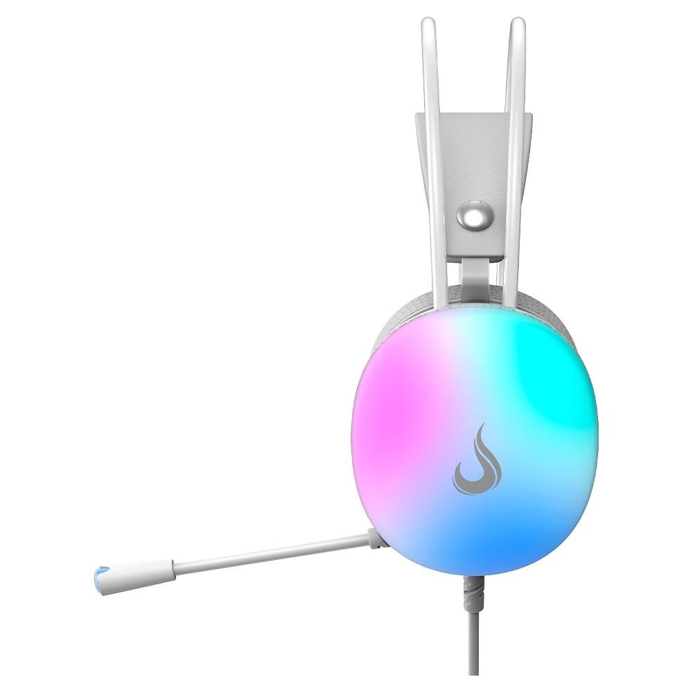 Headset Gamer Rise Mode Moom, Rainbow, Driver 50mm, USB e P2, Branco - RM-HS-M-W Headset Gamer Rise Mode Moom, Rainbow, Driver 50mm, USB e P2, Branco - RM-HS-M-W