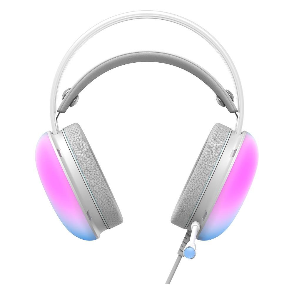Headset Gamer Rise Mode Moom, Rainbow, Driver 50mm, USB e P2, Branco - RM-HS-M-W Headset Gamer Rise Mode Moom, Rainbow, Driver 50mm, USB e P2, Branco - RM-HS-M-W