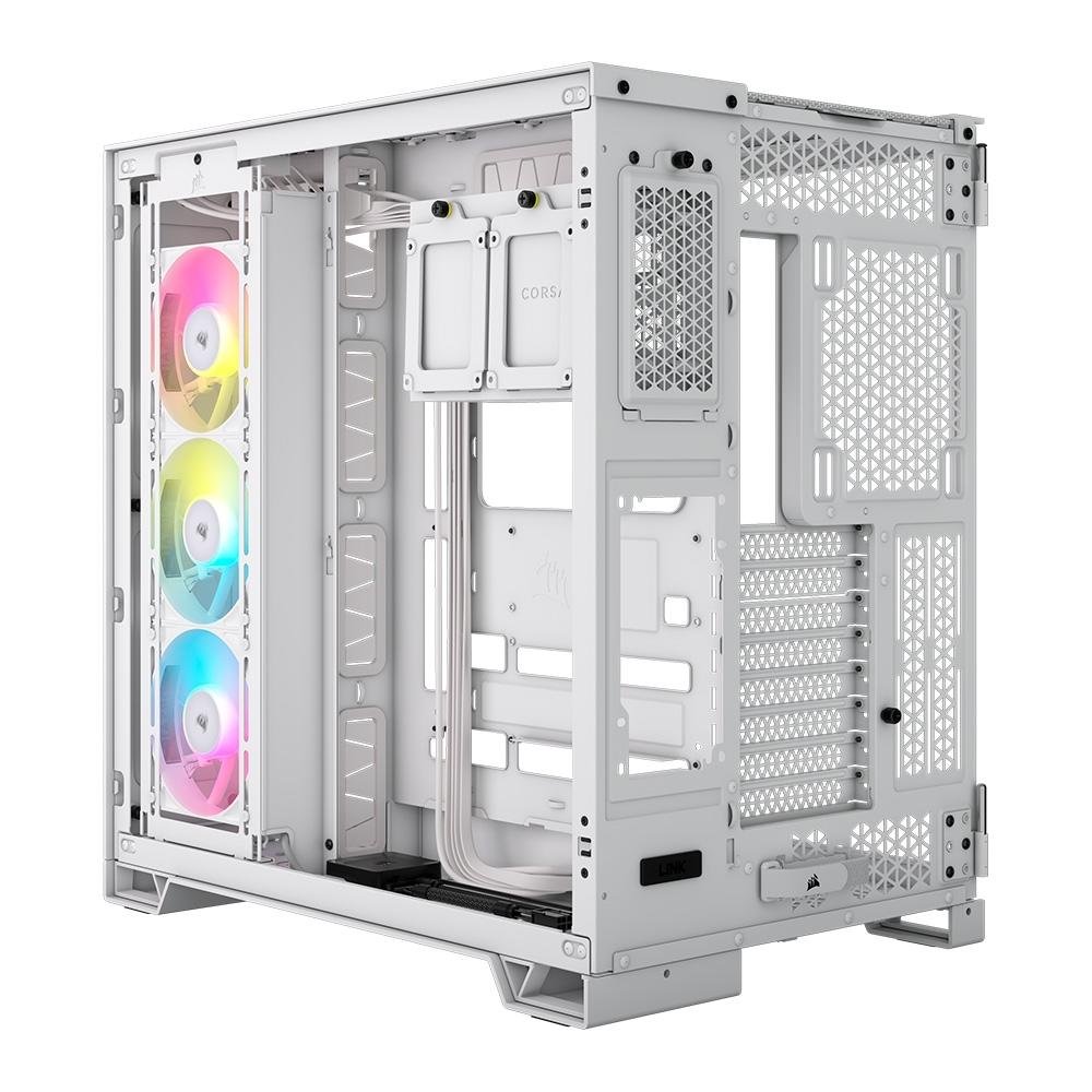 Gabinete Corsair iCUE Link 6500X, Mid Tower, RGB, ATX, Lateral em Vidro Temperado, Branco - CC-9011270-WW