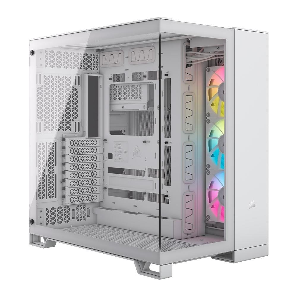 Gabinete Corsair iCUE Link 6500X, Mid Tower, RGB, ATX, Lateral em Vidro Temperado, Branco - CC-9011270-WW
