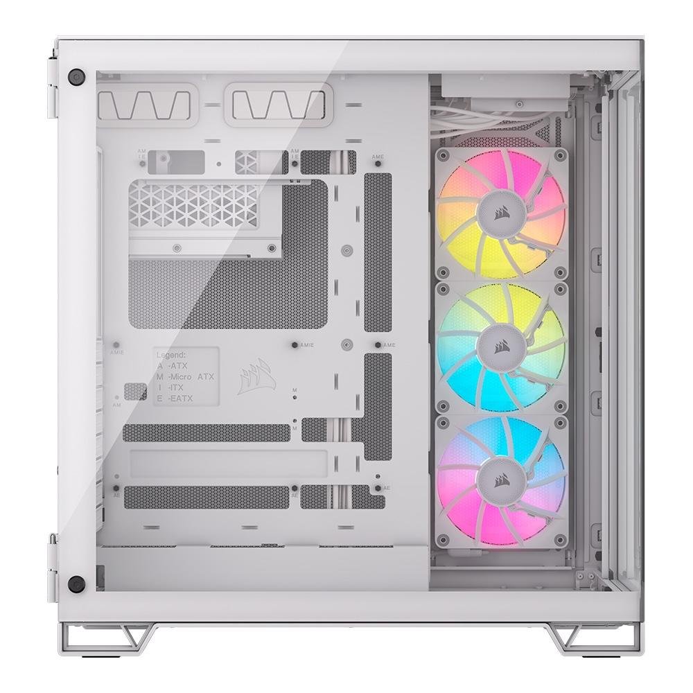 Gabinete Corsair iCUE Link 6500X, Mid Tower, RGB, ATX, Lateral em Vidro Temperado, Branco - CC-9011270-WW