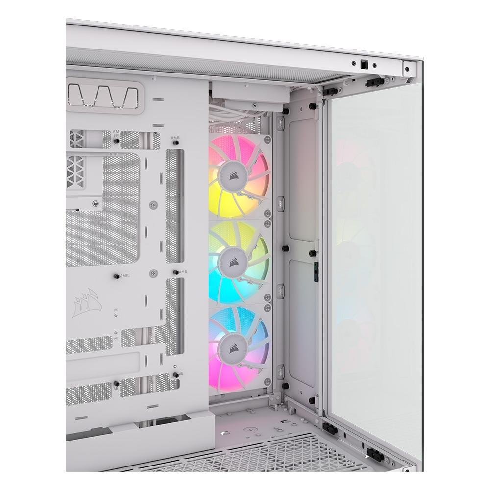 Gabinete Corsair iCUE Link 6500X, Mid Tower, RGB, ATX, Lateral em Vidro Temperado, Branco - CC-9011270-WW