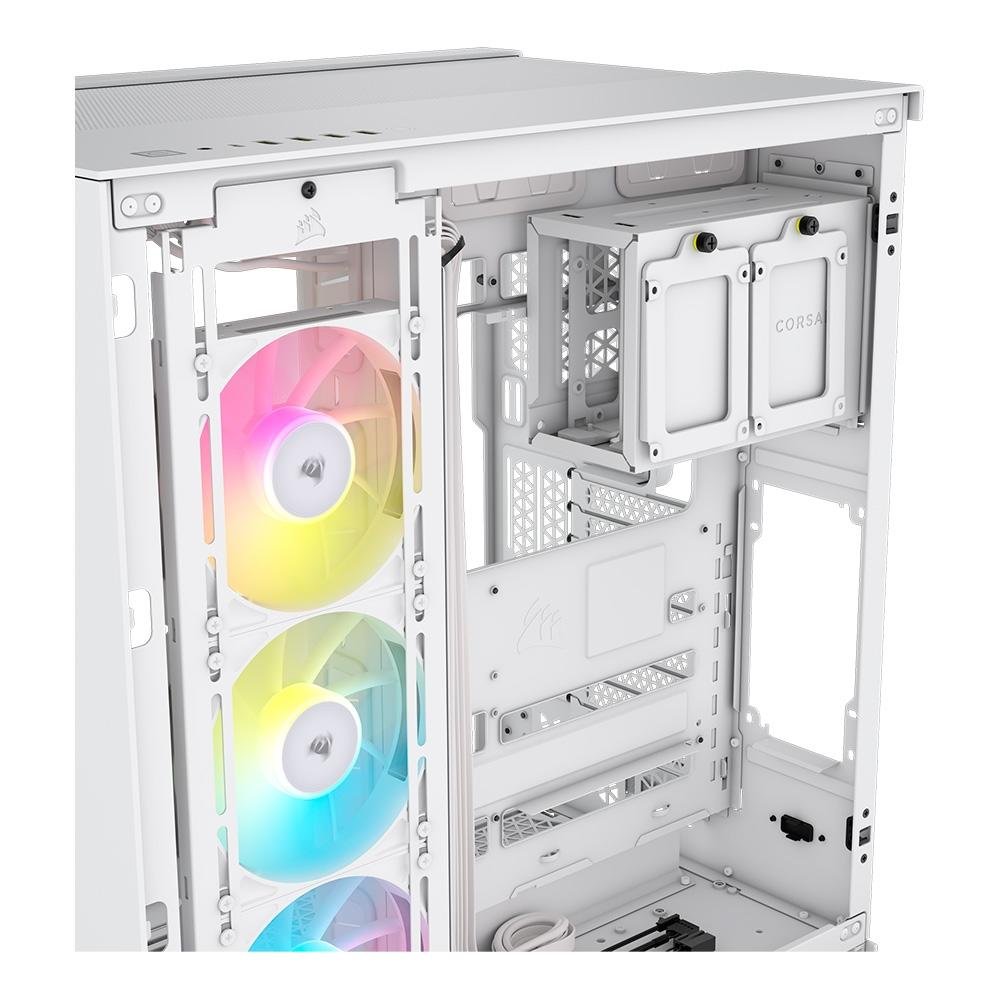 Gabinete Corsair iCUE Link 6500X, Mid Tower, RGB, ATX, Lateral em Vidro Temperado, Branco - CC-9011270-WW