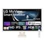 Monitor LG MyView Smart 32", IPS FHD, Bluetooth, USB, HDMI, HDR10, WebOs, Screen Share, ThinQ, Air Play 2, Preto - 32SR50F-W