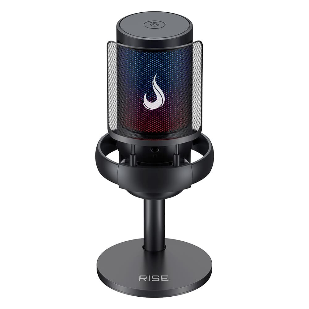 Microfone Gamer De Mesa Rise Mode Elite 05, RGB, USB-C, Preto - RM-ME-05-B
