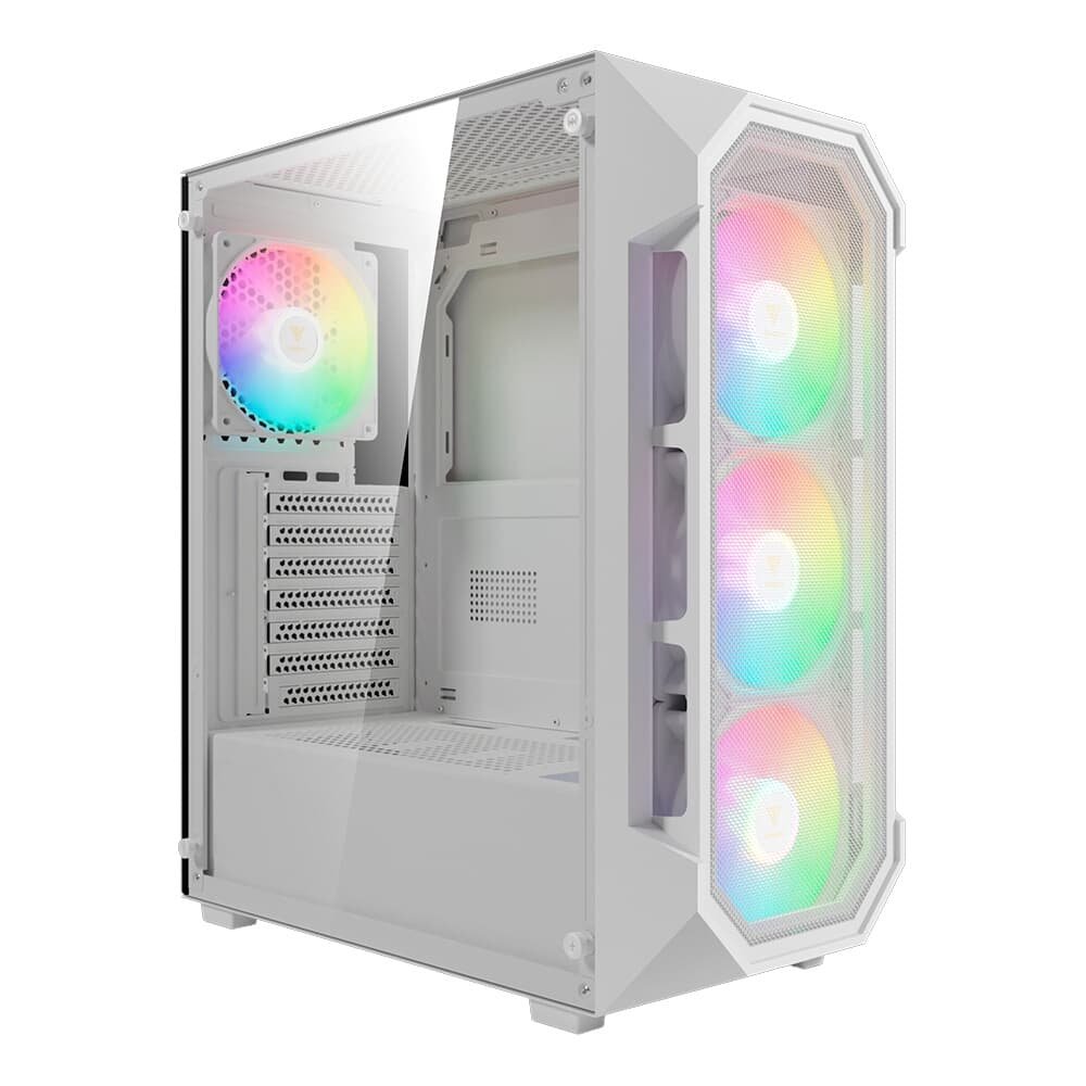 Gabinete Gamer Gamdias Aura GC1 Elite, Mid Tower, ATX, Lateral em Vidro Temperado, Kit Cooler Fan, Branco - AURA GC1 ELITE WH Gabinete Gamer Gamdias Aura GC1 Elite, Mid Tower, ATX, Lateral em Vidro Temperado, Kit Cooler Fan, Branco - AURA GC1 ELITE WH