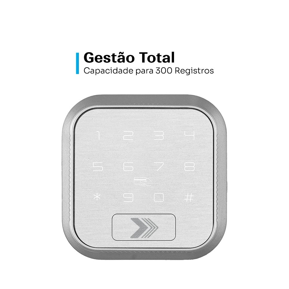 Fechadura Digital KABUM! smart Simple Access, Biometria, 100 Digitais, Conexão com APP, Cinza - KSFD200CZ Fechadura Digital KABUM! smart Simple Access, Biometria, 100 Digitais, Conexão com APP, Cinza - KSFD200CZ