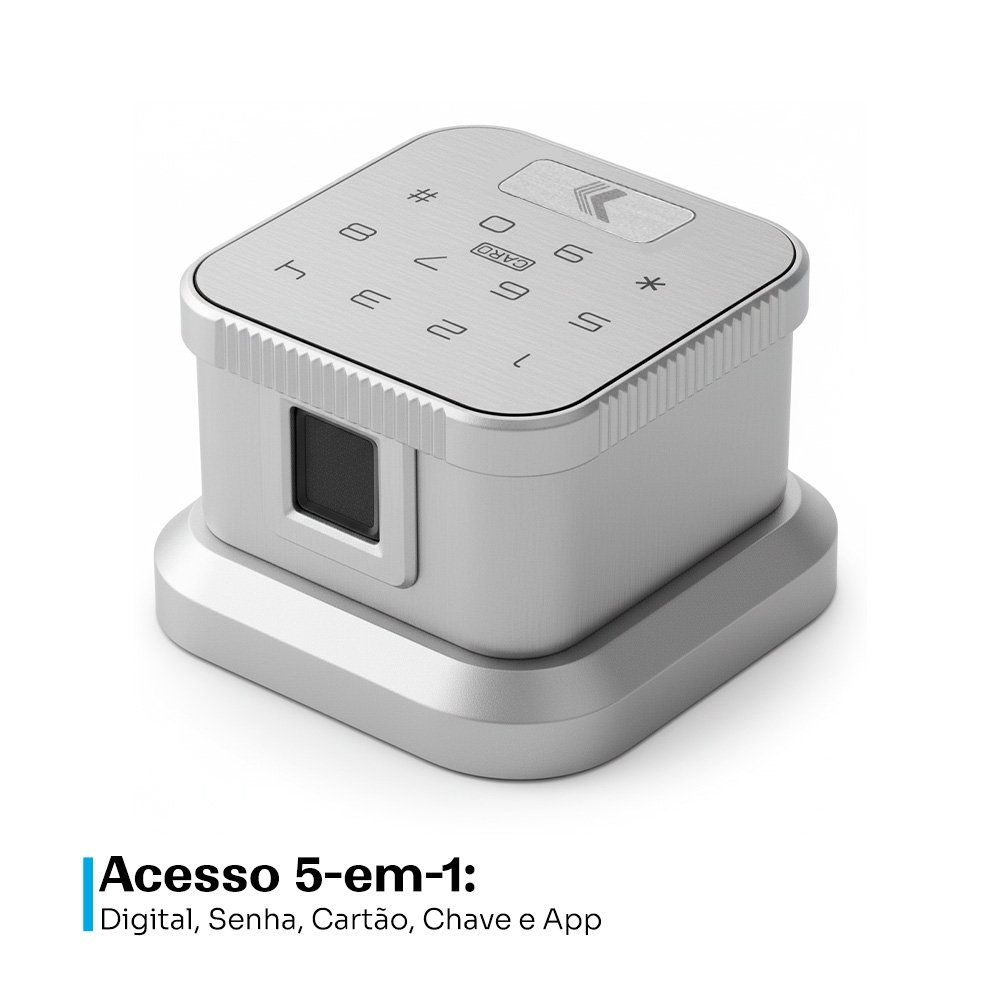 Fechadura Digital KABUM! smart Simple Access, Biometria, 100 Digitais, Conexão com APP, Cinza - KSFD200CZ Fechadura Digital KABUM! smart Simple Access, Biometria, 100 Digitais, Conexão com APP, Cinza - KSFD200CZ