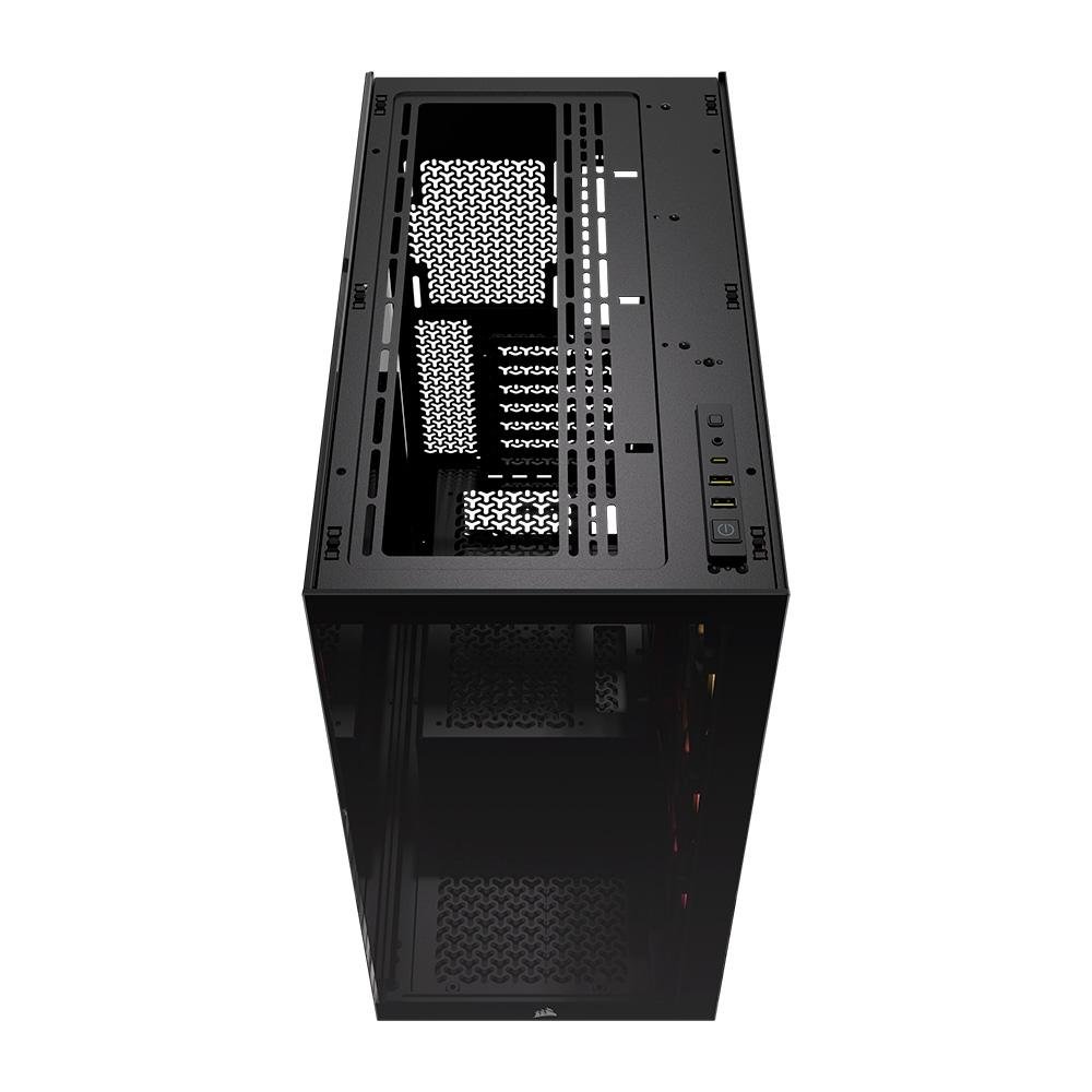 Gabinete Gamer Corsair iCUE LINK 3500X RGB, Mid-Tower, ATX, Lateral em Vidro, 3x FAN RX120 RGB Pré-instaladas, 3x FANs, Preto - CC-9011280-WW