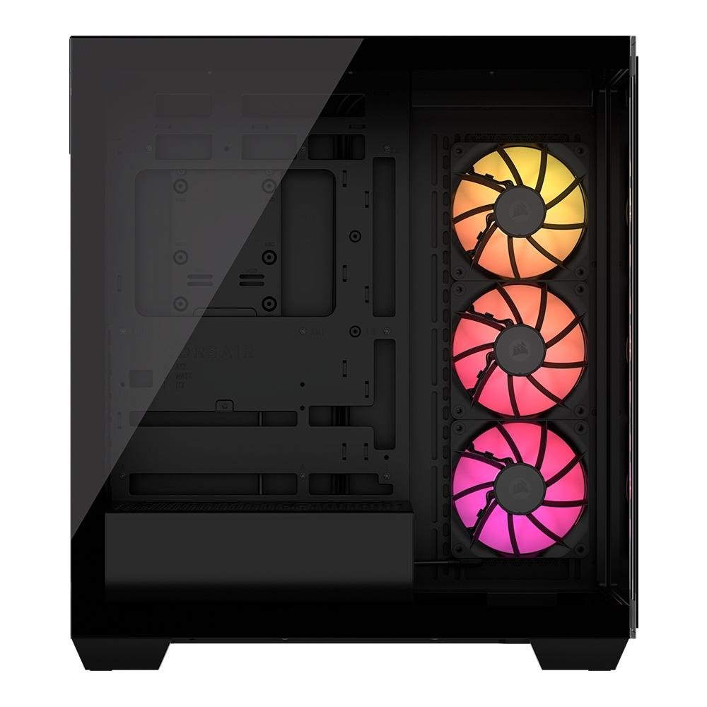 Gabinete Gamer Corsair iCUE LINK 3500X RGB, Mid-Tower, ATX, Lateral em Vidro, 3x FAN RX120 RGB Pré-instaladas, 3x FANs, Preto - CC-9011280-WW