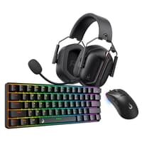 Kit Gamer Full Set 03 Rise Mode Black Red, Teclado Mecânico GM1 Black RGB Red, Mouse G1 Pro Black 12000 DPI e Headset G1 Black , Preto - RM-GFS03-BRED