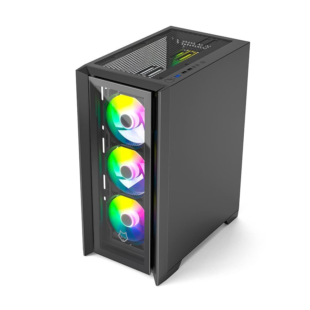 Gabinete Gamer Husky Dome 100, Mid Tower, ATX, Lateral e Frontal em Vidro, Sem FANs, Preto - HGN100PT Gabinete Gamer Husky Dome 100, Mid Tower, ATX, Lateral e Frontal em Vidro, Sem FANs, Preto - HGN100PT