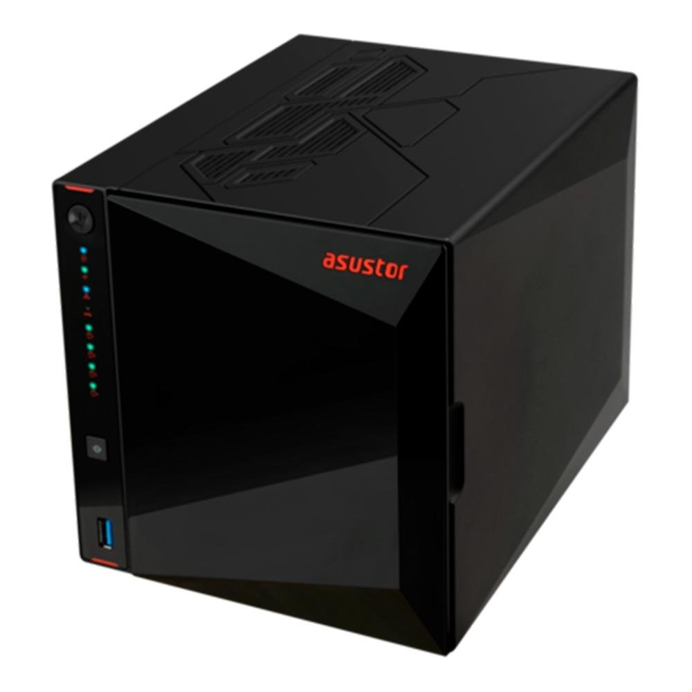 Storage Asustor NAS Nimbustor 2 AS5404T, Sem Disco, 4 Baias HDD e 4 Slot M.2 SSD NVMe, CPU Quad-Core 2.0GHz, 4GB DDR4, Preto - AS5404T