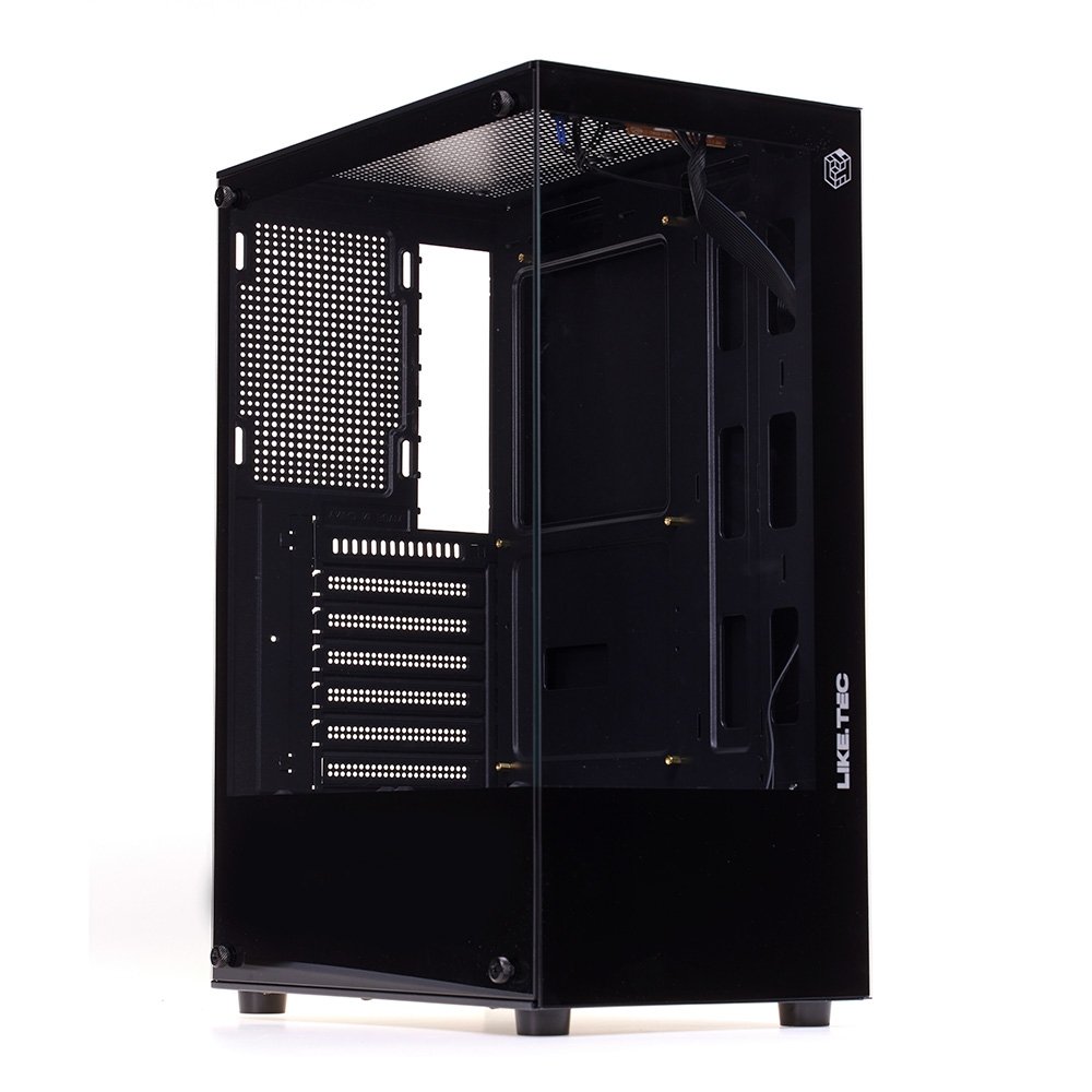 Gabinete Gamer Liketec Heydar Dark, Mid Tower, ATX, Lateral e Frontal em Vidro Temperado, Sem Fan ,Preto - LC-CB-HEYDAR-2084 Gabinete Gamer Liketec Heydar Dark, Mid Tower, ATX, Lateral e Frontal em Vidro Temperado, Sem Fan ,Preto - LC-CB-HEYDAR-2084