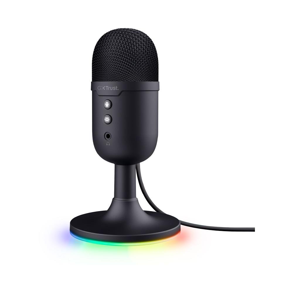 Microfone Gamer GXTrust 234 Yunix RGB, USB Compacto, Filtro Pop e Mudo, Preto - 25372