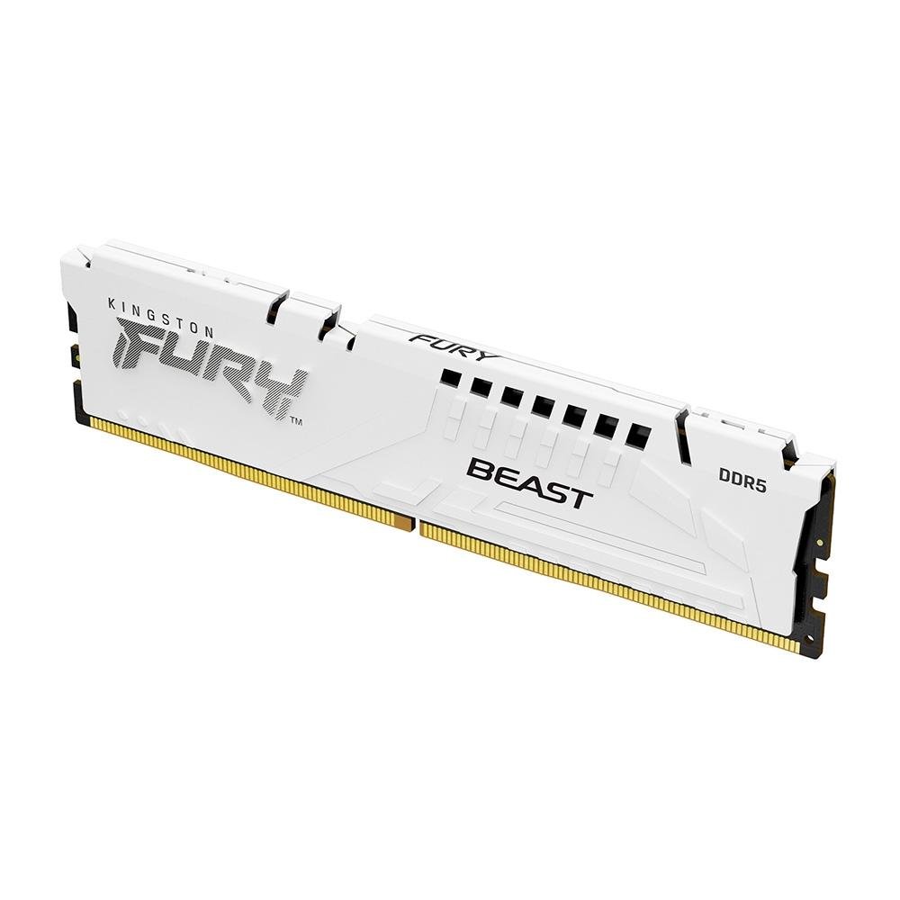 Memória RAM Kingston Fury Beast Expo, 16GB, 6000MT/s, DDR5, DIMM, CL30, Branco - KF560C30BWE-16