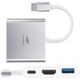 HUB C3Tech USB-C 3.0, para HDMI, 1x USB 3.0, 1x USB-C PD 65W, Cinza - HU-D10SI