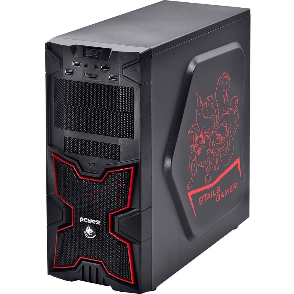 Gabinete PcYes Mid Tower Fox Vermelho sem Fonte 22600 Gabinete PcYes Mid Tower Fox Vermelho sem Fonte 22600