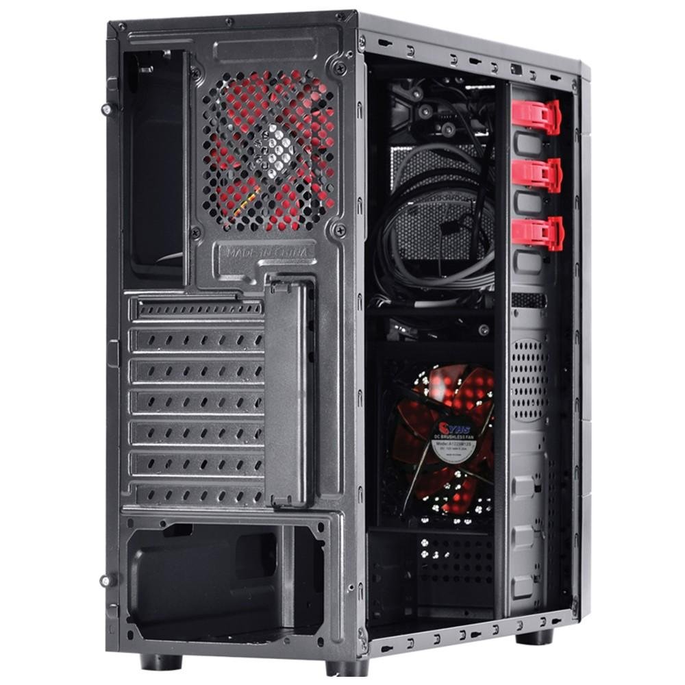 Gabinete PcYes Mid Tower Fox Vermelho sem Fonte 22600 Gabinete PcYes Mid Tower Fox Vermelho sem Fonte 22600