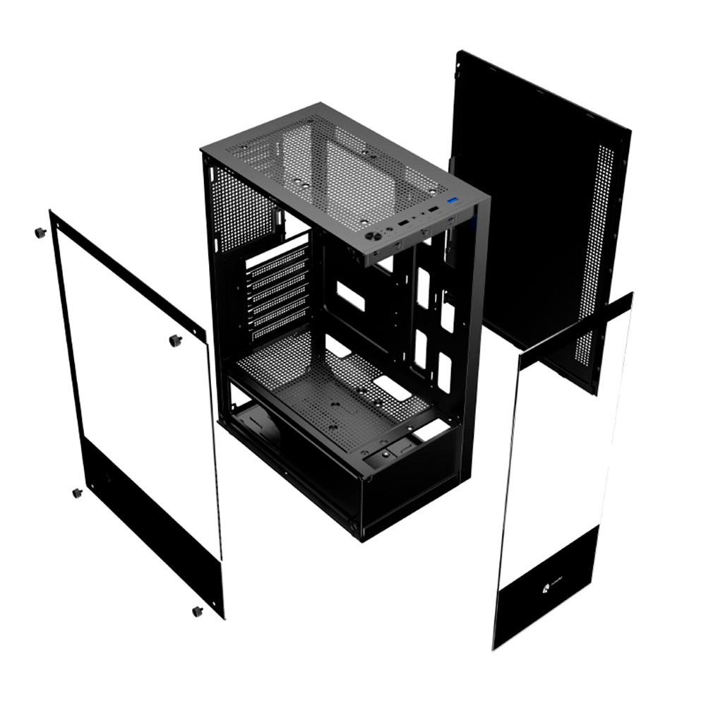 Gabinete Gamer Hayom GB1792, Mid Tower, ATX, Lateral e frontal em Vidro Temperado, com Cooler Fan, Preto - GB1792 Gabinete Gamer Hayom GB1792, Mid Tower, ATX, Lateral e frontal em Vidro Temperado, com Cooler Fan, Preto - GB1792