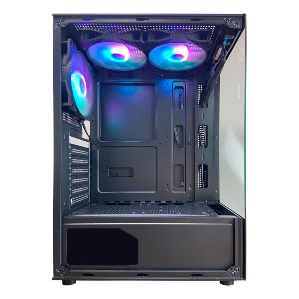Gabinete Gamer Hayom GB1792, Mid Tower, ATX, Lateral e frontal em Vidro Temperado, com Cooler Fan, Preto - GB1792 Gabinete Gamer Hayom GB1792, Mid Tower, ATX, Lateral e frontal em Vidro Temperado, com Cooler Fan, Preto - GB1792