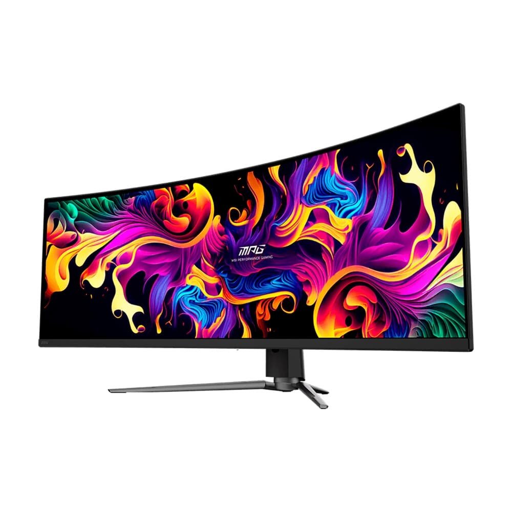 Monitor Gamer Curvo MSI QD-OLED 49", DQHD, 144Hz, 0.03ms, FreeSync Premium Pro, HDR 400, USB-C, Altura Ajustável, Preto - MPG 491CQP Monitor Gamer Curvo MSI QD-OLED 49", DQHD, 144Hz, 0.03ms, FreeSync Premium Pro, HDR 400, USB-C, Altura Ajustável, Preto - MPG 491CQP