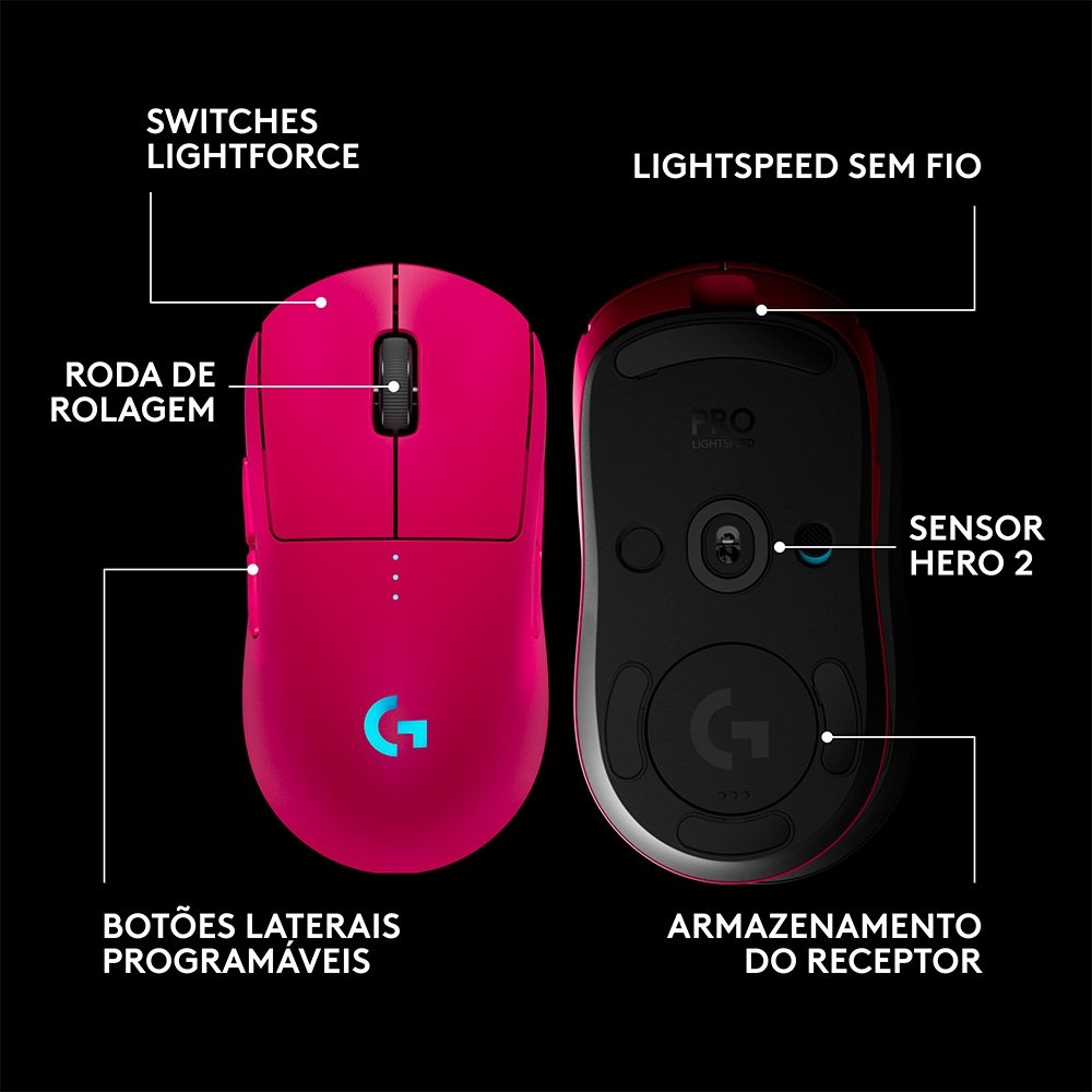 Mouse Sem Fio Logitech G PRO 2 LIGHTSPEED | KaBuM!