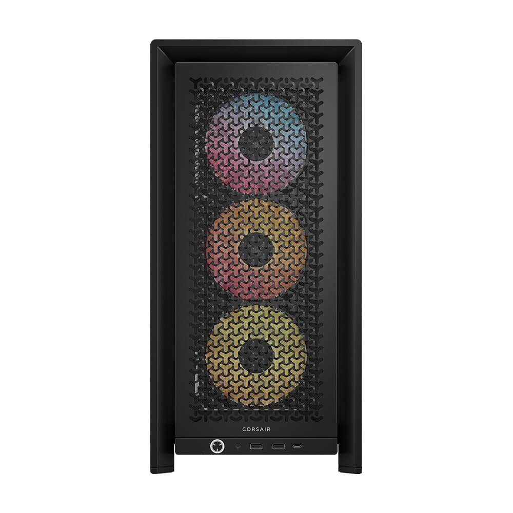 Gabinete Gamer Corsair 4000D RS ARGB, Mid Tower, Lateral em Vidro, com 3x Fans RS ARGB, Preto - CC-9011296-WW Gabinete Gamer Corsair 4000D RS ARGB, Mid Tower, Lateral em Vidro, com 3x Fans RS ARGB, Preto - CC-9011296-WW