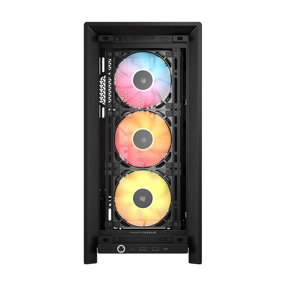 Gabinete Gamer Corsair 4000D RS ARGB, Mid Tower, Lateral em Vidro, com 3x Fans RS ARGB, Preto - CC-9011296-WW Gabinete Gamer Corsair 4000D RS ARGB, Mid Tower, Lateral em Vidro, com 3x Fans RS ARGB, Preto - CC-9011296-WW