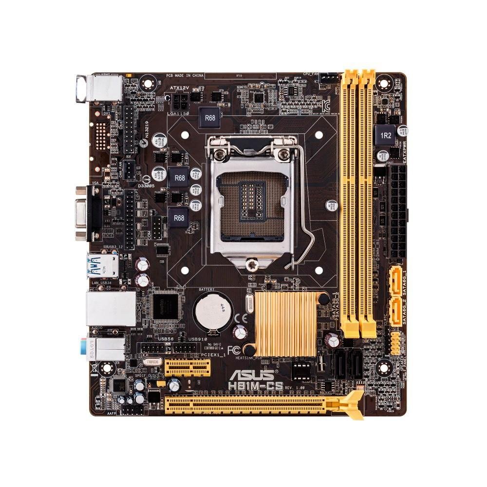 Placa-Mãe ASUS p/ Intel LGA 1150 mATX, H81M-CS/BR, 2xDDR3, VGA, USB3.0, SATA6GB/s, Conector TPM, Rede Gigabit Placa-Mãe ASUS p/ Intel LGA 1150 mATX, H81M-CS/BR, 2xDDR3, VGA, USB3.0, SATA6GB/s, Conector TPM, Rede Gigabit