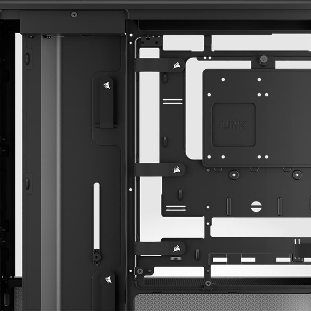 Gabinete Corsair Frame 4000D RS, Mid Tower, ATX, Leteral em Vidro, Modular High, Airflow, Sem FANs, Preto - CC-9011312-WW