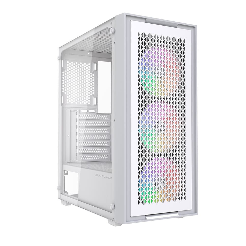 Gabinete Gamer Bluecase BG-050 X-frame SE, Mid Tower, 3x Fan ARGB, Lateral em Vidro, Branco e Cinza - BG-050SEWGBX Gabinete Gamer Bluecase BG-050 X-frame SE, Mid Tower, 3x Fan ARGB, Lateral em Vidro, Branco e Cinza - BG-050SEWGBX