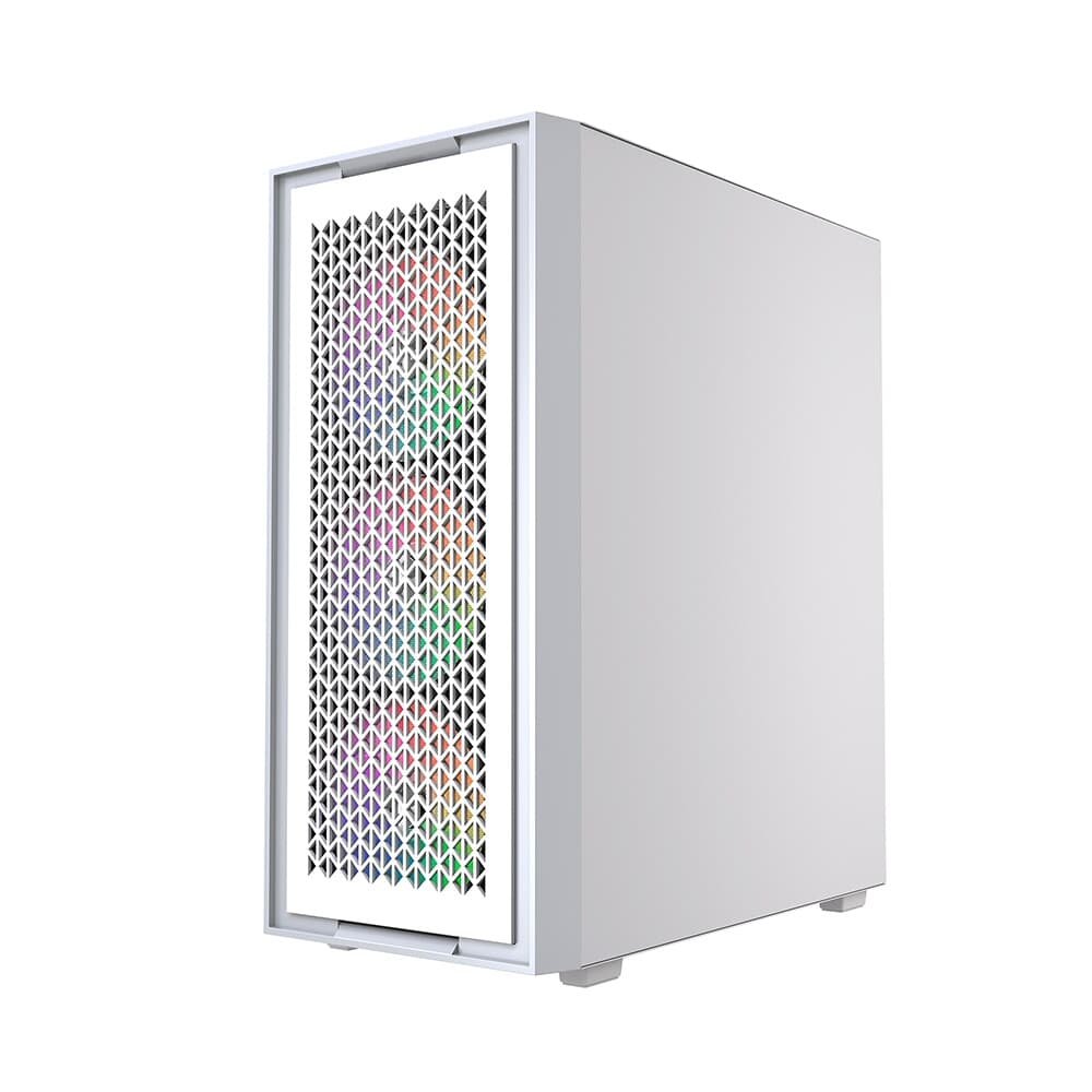 Gabinete Gamer Bluecase BG-050 X-frame SE, Mid Tower, 3x Fan ARGB, Lateral em Vidro, Branco e Cinza - BG-050SEWGBX Gabinete Gamer Bluecase BG-050 X-frame SE, Mid Tower, 3x Fan ARGB, Lateral em Vidro, Branco e Cinza - BG-050SEWGBX