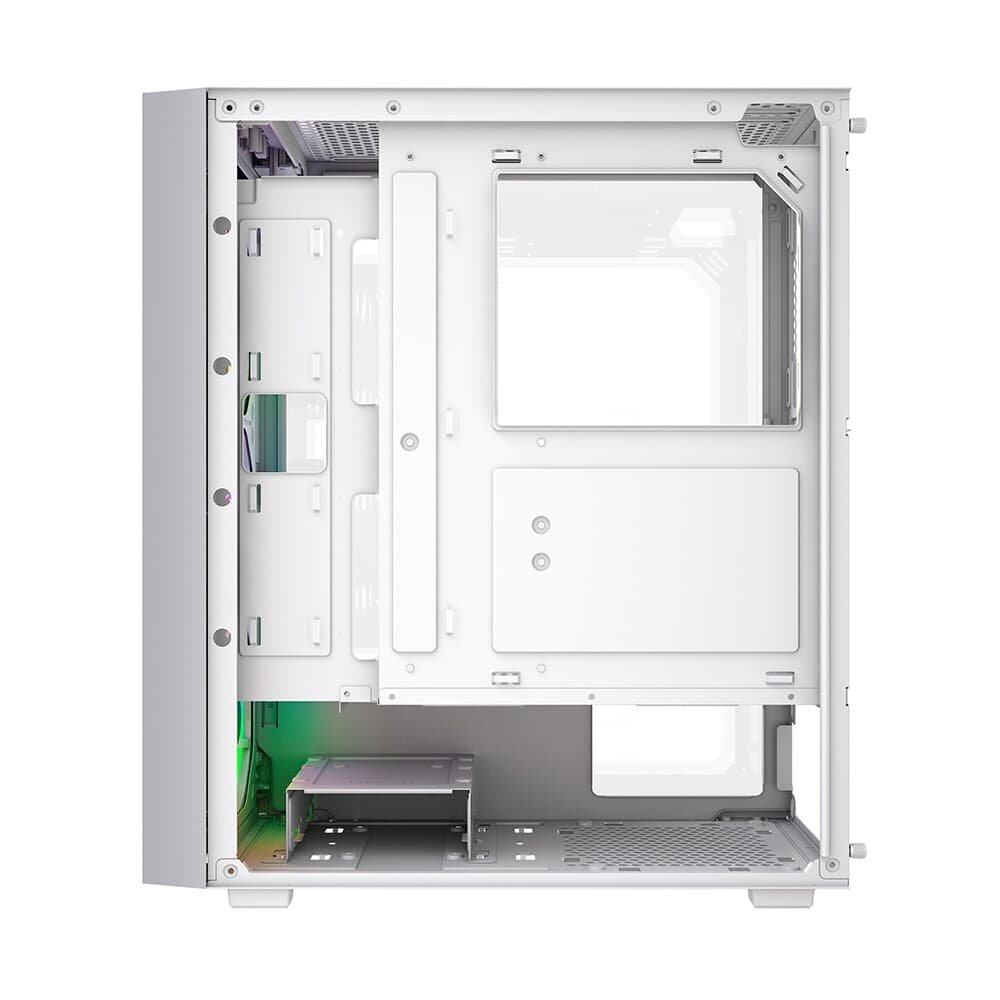 Gabinete Gamer Bluecase BG-050 X-frame SE, Mid Tower, 3x Fan ARGB, Lateral em Vidro, Branco e Cinza - BG-050SEWGBX Gabinete Gamer Bluecase BG-050 X-frame SE, Mid Tower, 3x Fan ARGB, Lateral em Vidro, Branco e Cinza - BG-050SEWGBX