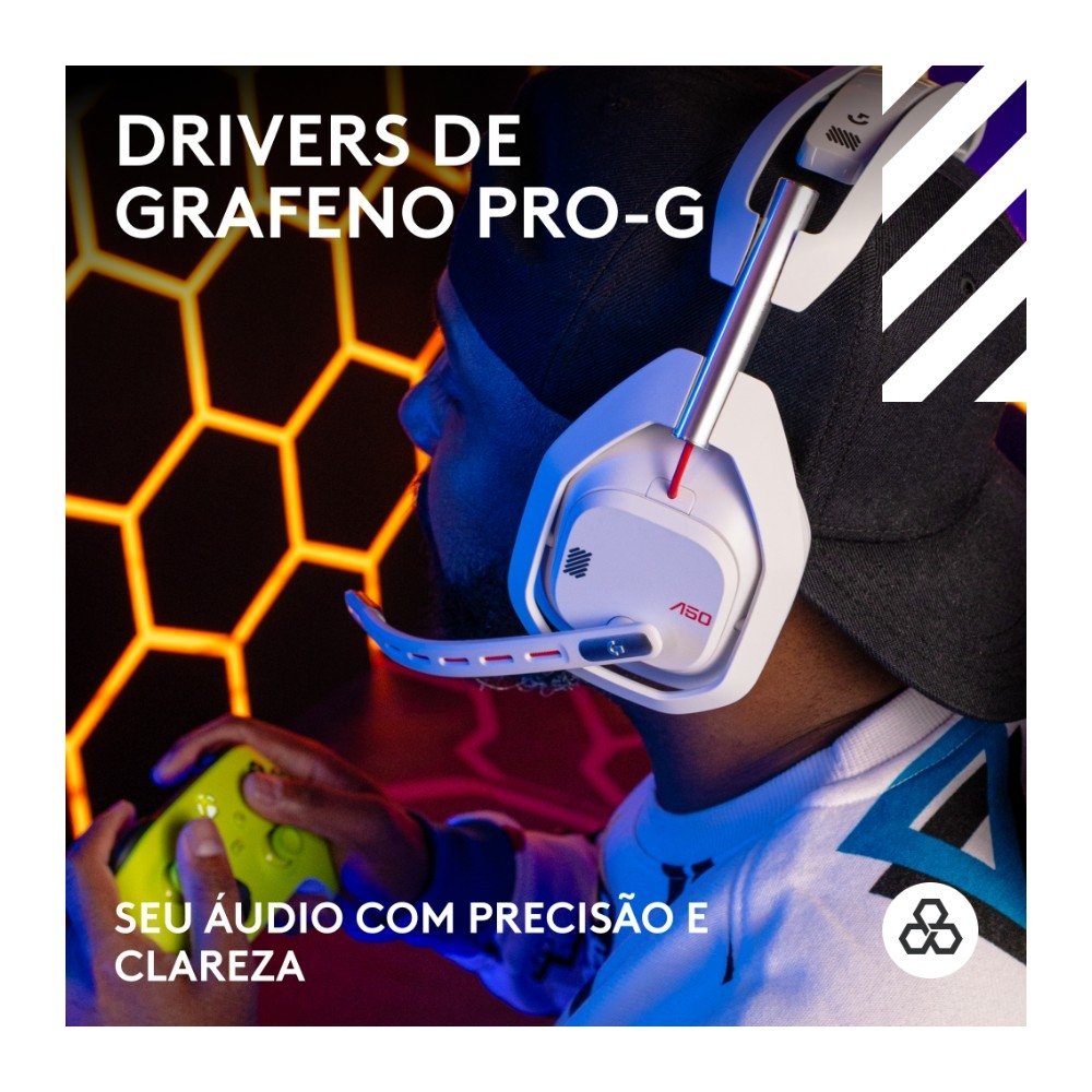 Headset Gamer Sem Fio Astro Gaming A50 LIGHTSPEED + Base Station (Gen 5) Com Tecnologia PLAYSYNC AUDIO, Bluetooth, Branco - 939-002229 Headset Gamer Sem Fio Astro Gaming A50 LIGHTSPEED + Base Station (Gen 5) Com Tecnologia PLAYSYNC AUDIO, Bluetooth, Branco - 939-002229