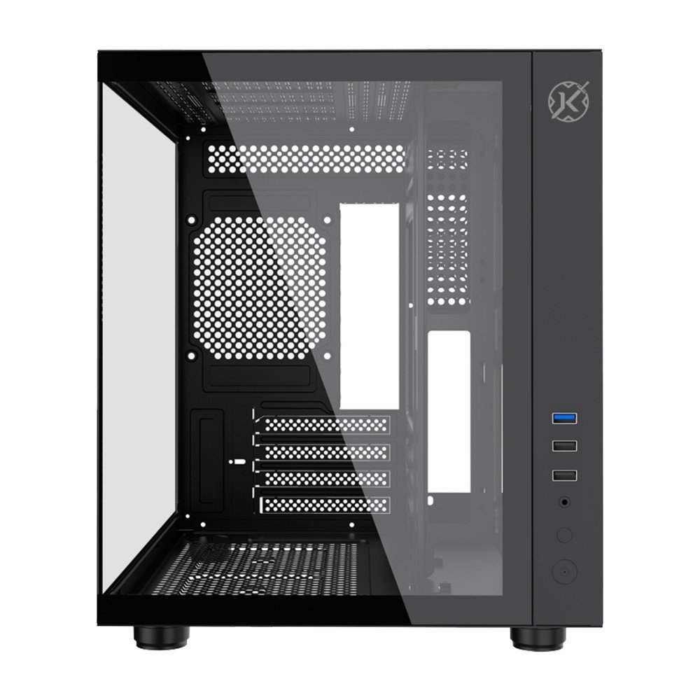 Gabinete Gamer Kalkan Midgard, Mid Tower, Micro-ATX, Lateral em Vidro Temperado, Sem FANs, Preto - KLK00039