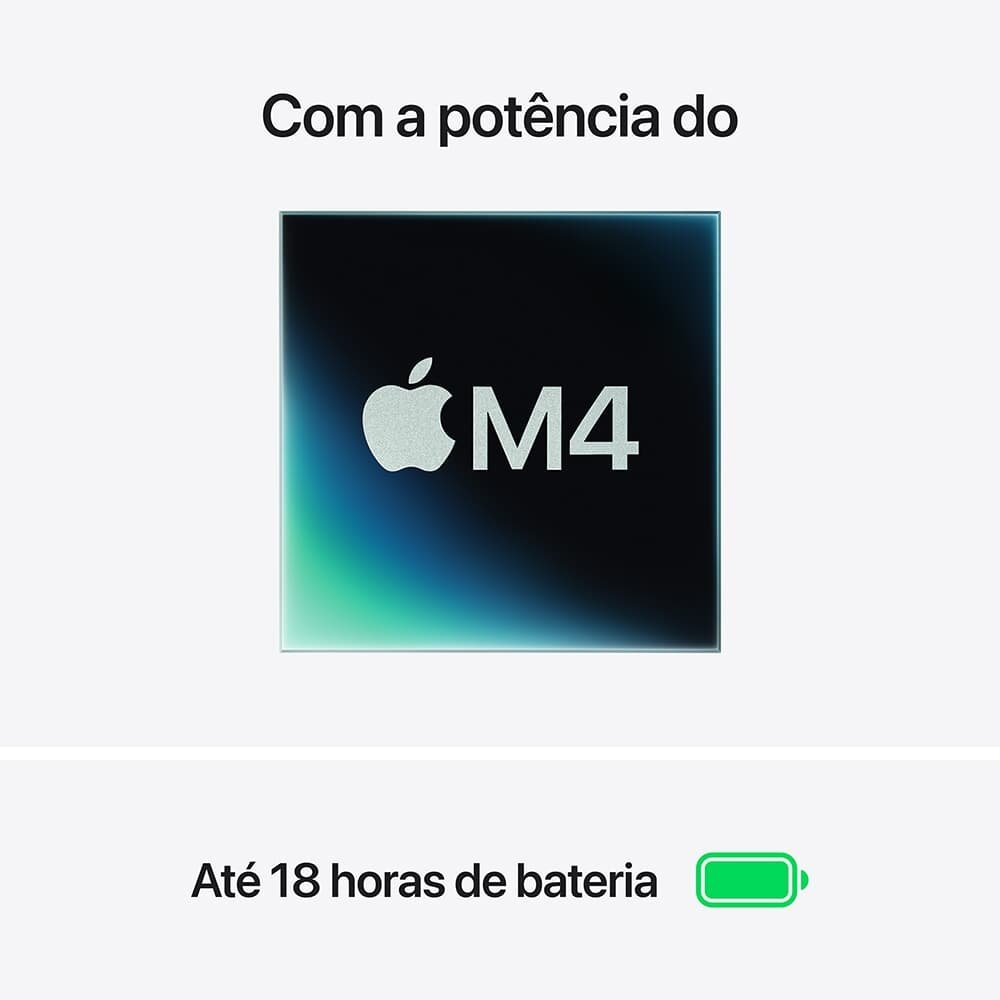 MacBook Air Apple 15" Chip M4, CPU 10 Núcleos, GPU 10 Núcleos, Neural Engine 16 Núcleos, 16GB RAM, SSD 512GB, Meia-noite - MW1M3BZ/A MacBook Air Apple 15" Chip M4, CPU 10 Núcleos, GPU 10 Núcleos, Neural Engine 16 Núcleos, 16GB RAM, SSD 512GB, Meia-noite - MW1M3BZ/A