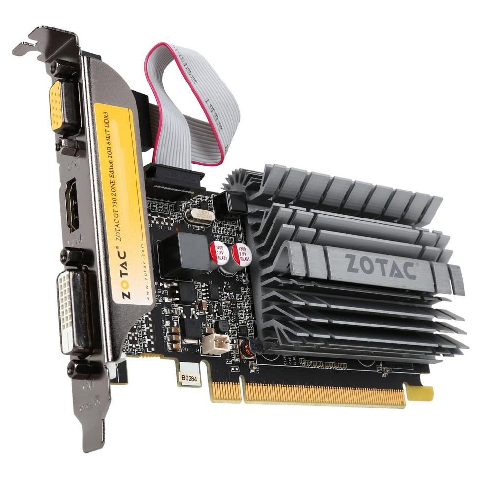 Placa de Video VGA Zotac GT 730 Mainstream LP 2GB  DDR3 64 bits  ZT-71105-10BB