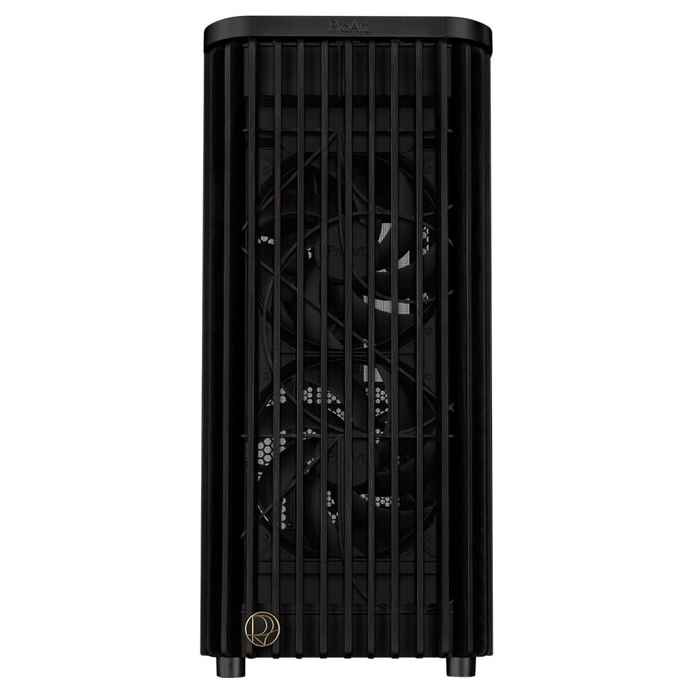 Gabinete ASUS PROART WOOD EDITION PA401, Mid Tower, ATX, Lateral em Vidro Temperado, 3x FANs, Preto - 90DC00M0-B30000