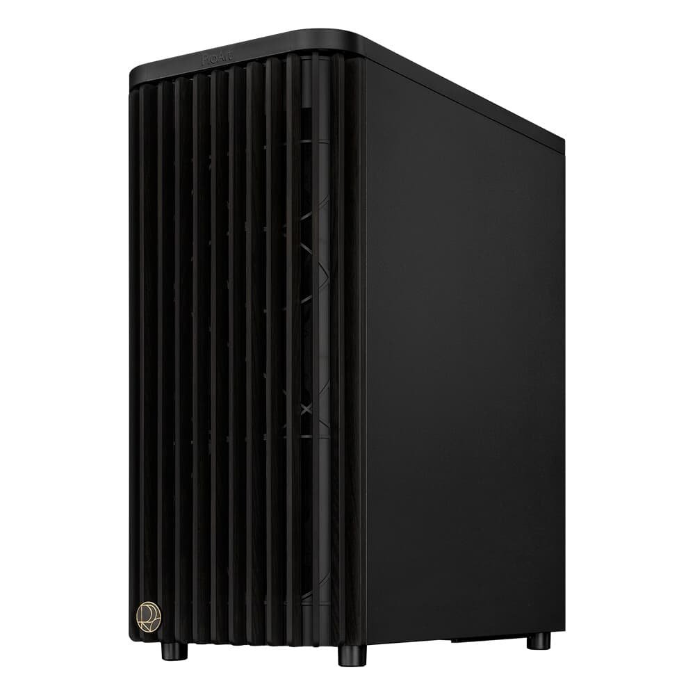 Gabinete ASUS PROART WOOD EDITION PA401, Mid Tower, ATX, Lateral em Vidro Temperado, 3x FANs, Preto - 90DC00M0-B30000
