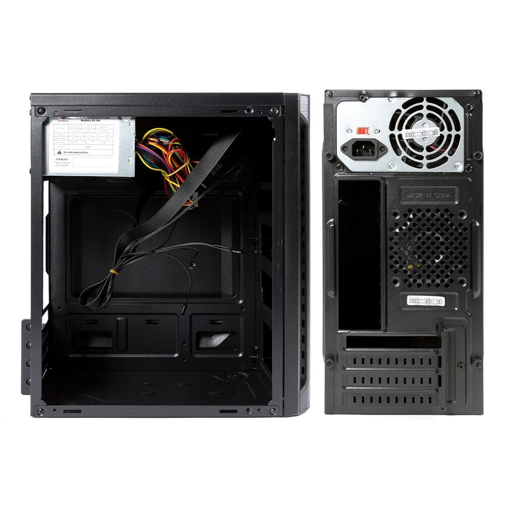 Gabinete C3Tech Micro ATX, Mid Tower, com Fonte 200W, Sem FANs, Preto - MT-30BK