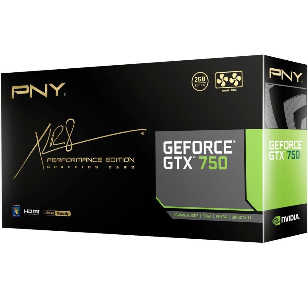 Placa de Vídeo VGA PNY GTX 750 2GB Dual Fan GDDR5 128Bits 5400MHZ DVI MINI-DMI VCGGTX7502XPB-BB Placa de Vídeo VGA PNY GTX 750 2GB Dual Fan GDDR5 128Bits 5400MHZ DVI MINI-DMI VCGGTX7502XPB-BB